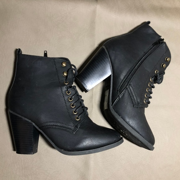 Atmosphere Shoes - SOLD Lace Up Black Booties
